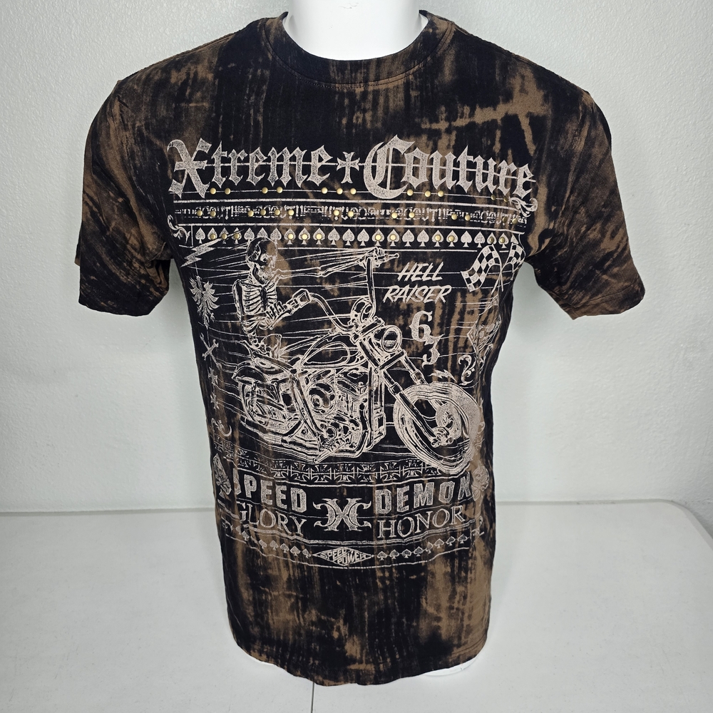Xtreme Couture Black and Brown Graphic T-Shirt